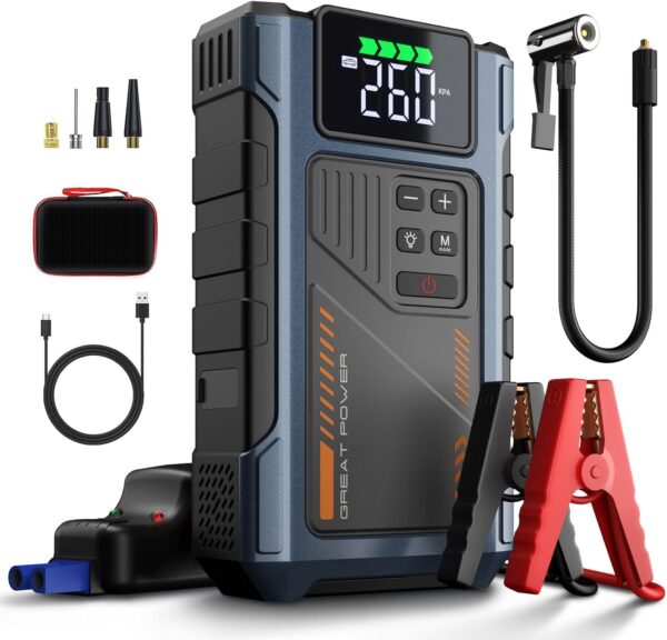 W200 Portable Car Jump Starter With Air Compressor